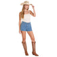 Rock & Roll Denim Ladies Studded Inset Medium Wash Denim Short