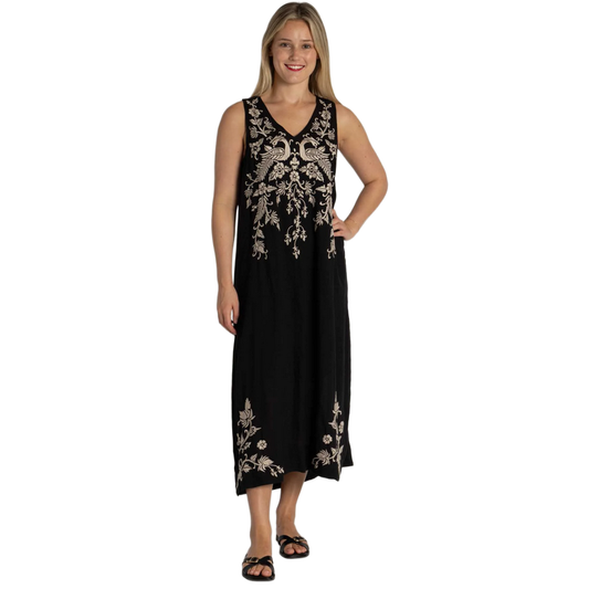 Kamala Linen Tank Slip Dress by Johnny Was