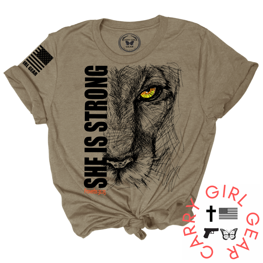 She Is Strong Latte Unisex Tee