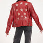Christy Star Leather Jacket by Mauritius in Red
