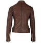 Sofia RF Leather Jacket by Mauritius in Brown
