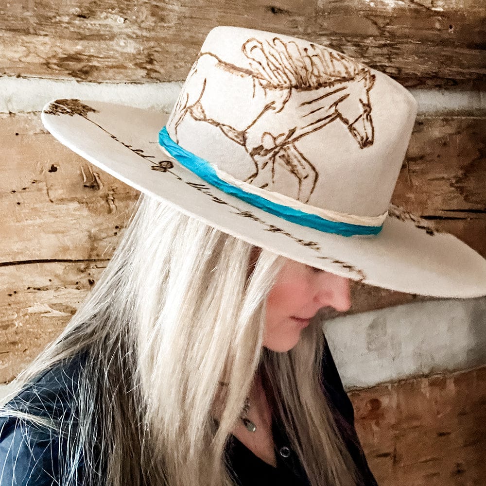 Fedora Hat Custom Hat Feathers Rancher Hat Custom Burned
