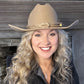 Custom Burned Cowboy Hat- Beige - Bourbon Cowgirl