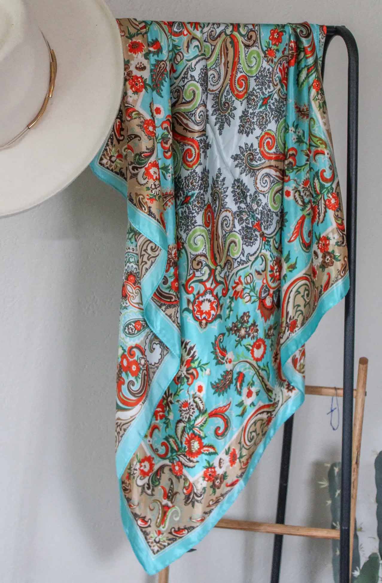 Turquoise Paisley Wild Rag