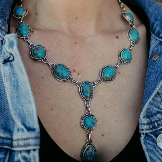 Turquoise Country Necklace - Western Style Jewelry for Bourbon Cowgirl