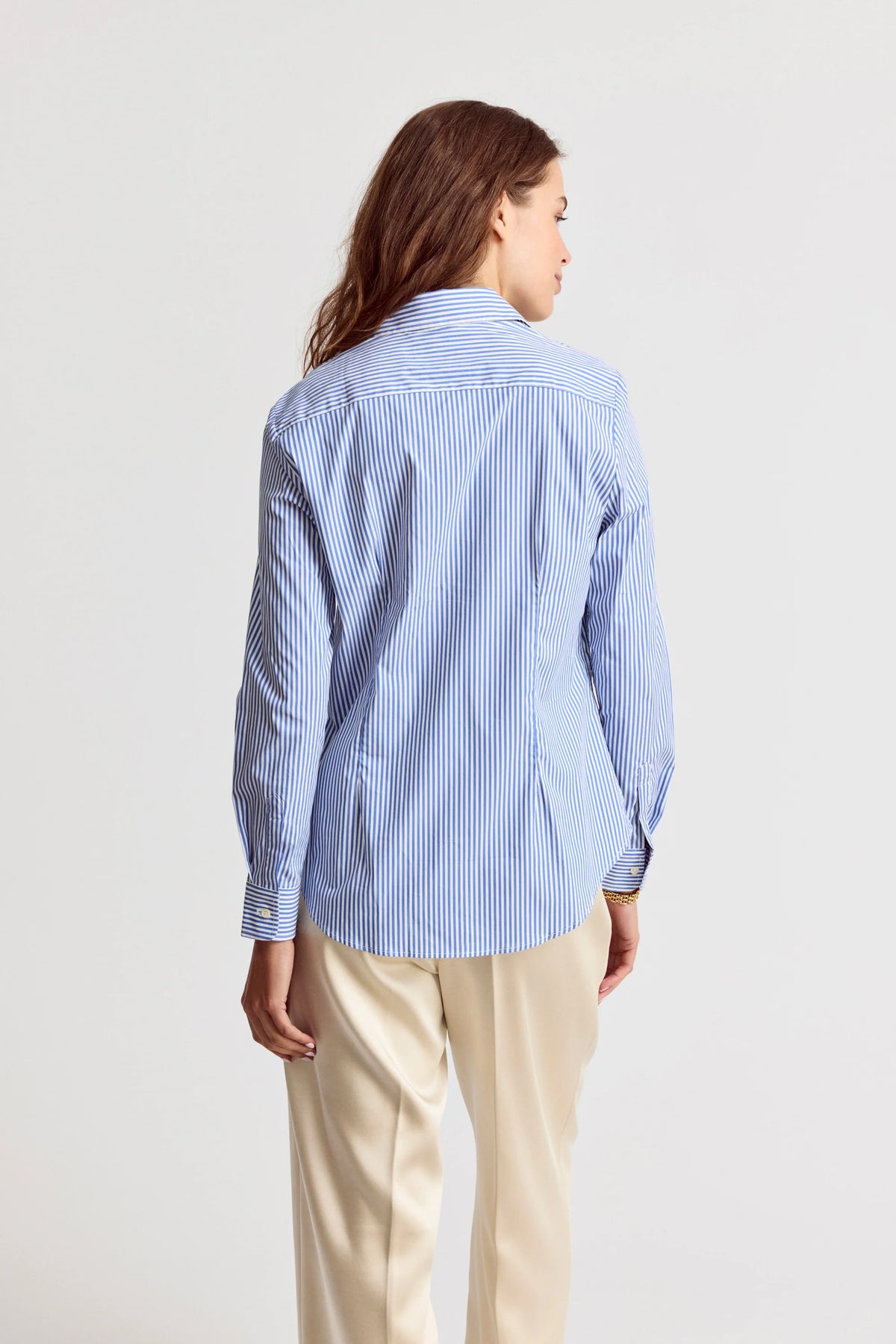 The Boyfriend Shirt by Rochelle Behrens - Blue & White Stripe