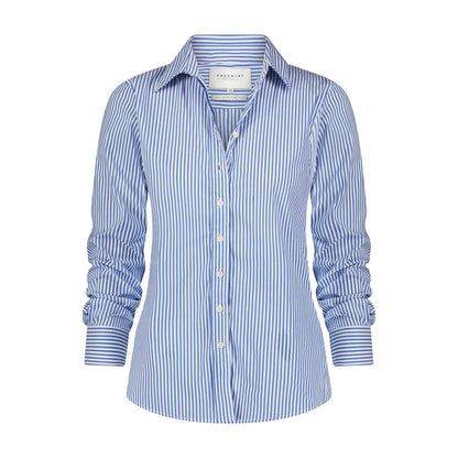 The Boyfriend Shirt by Rochelle Behrens - Blue & White Stripe