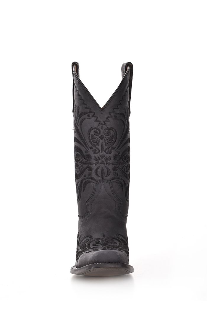 Black Embroidery Inlay Western Boot - Corral Boots