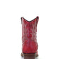 Red Embroidery Zipper Ankle Bootie Western Boot - Corral Boots