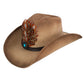 Spirit Wool Felt Cowboy Hat with Feathers Peter Grimm - Bourbon Cowgirl