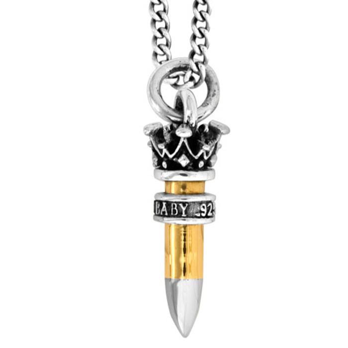 22 Caliber Bullet with Silver Ring on 24" Chain by King Baby