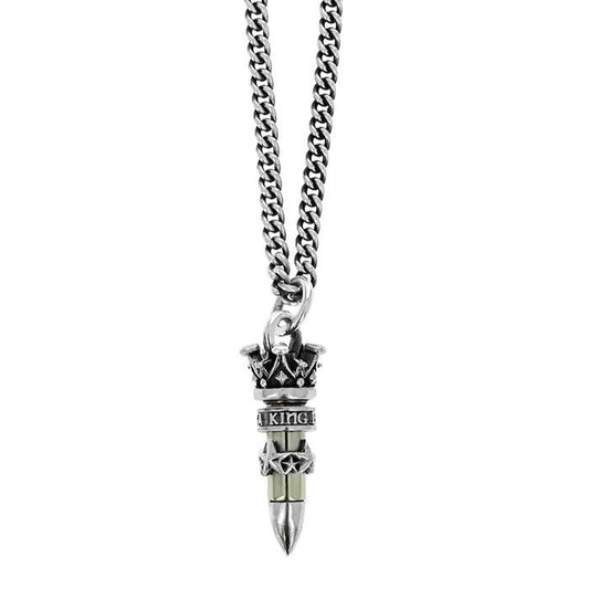 22 Caliber Bullet with Stars Pendant by King Baby