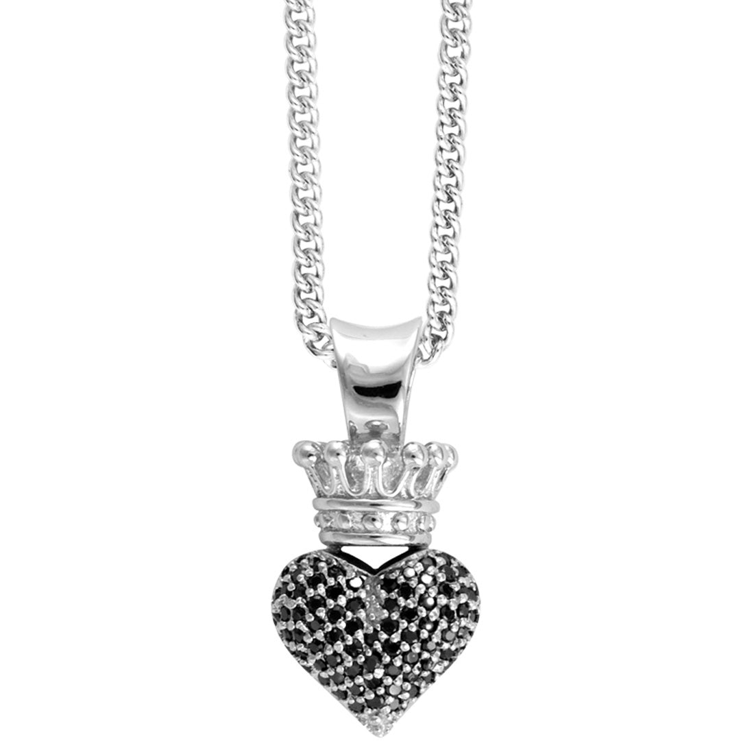 3D Crowned Heart Pendant with Cubic Zirconia by King Baby