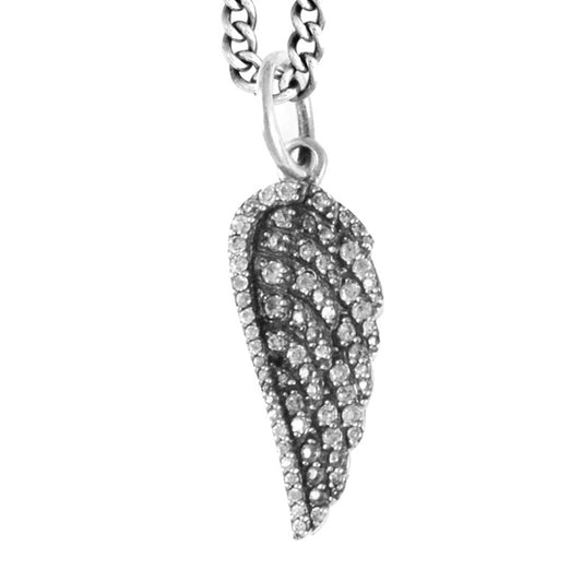 Medium Wing Pendant with Pave Cubic Zirconia by King Baby