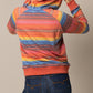 Striped hoodie with blue jeans