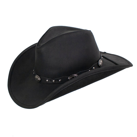 Bartlett Black Leather Cowboy Hat by Peter Grimm - Bourbon Cowgirl
