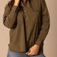 Olive green button-up shirt on woman, unnamed-204