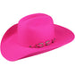 Pink cowboy hat with silver buckle detail