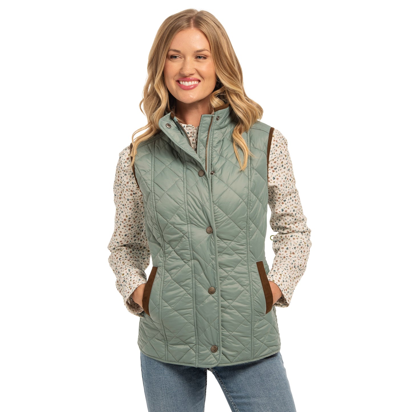 Vista Quilted Nylon Vest by Madison Creek Outfitters in Topaz
