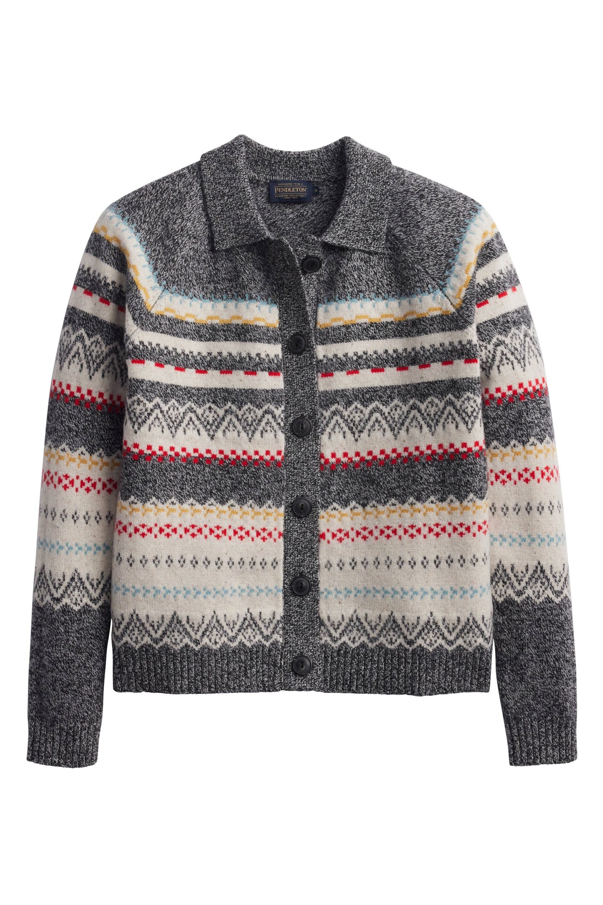Fair Isle Cardigan by Pendleton in Charcoal Heather