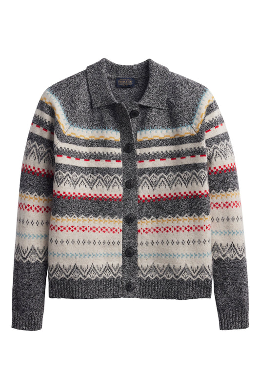 Fair Isle Cardigan by Pendleton in Charcoal Heather