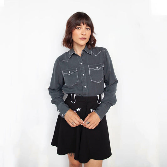 H Bar C Brooklyn Women's Shirt in Charcoal Slate