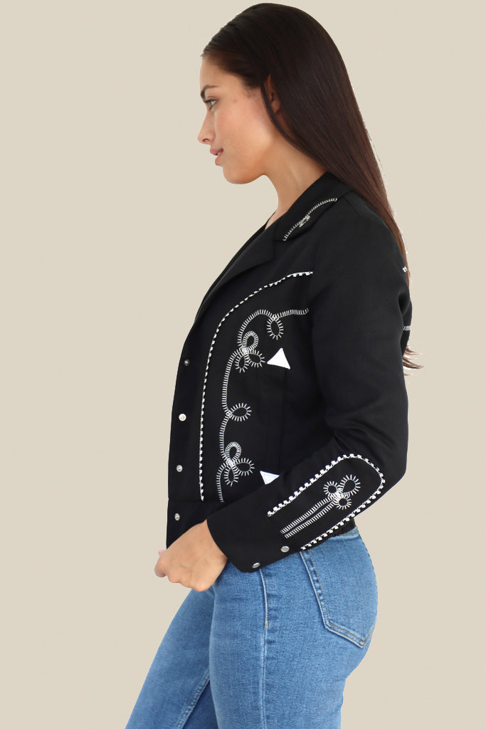H Bar C Bolero Women's Jacket in Black and White