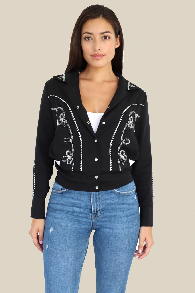 H Bar C Bolero Women's Jacket in Black and White
