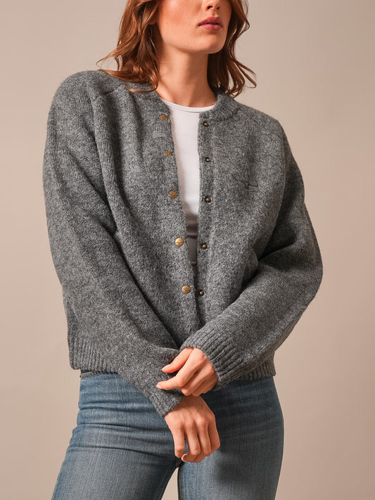 Ennis Snap Front Cardigan Sweater  by Kimes Ranch - Charcoal