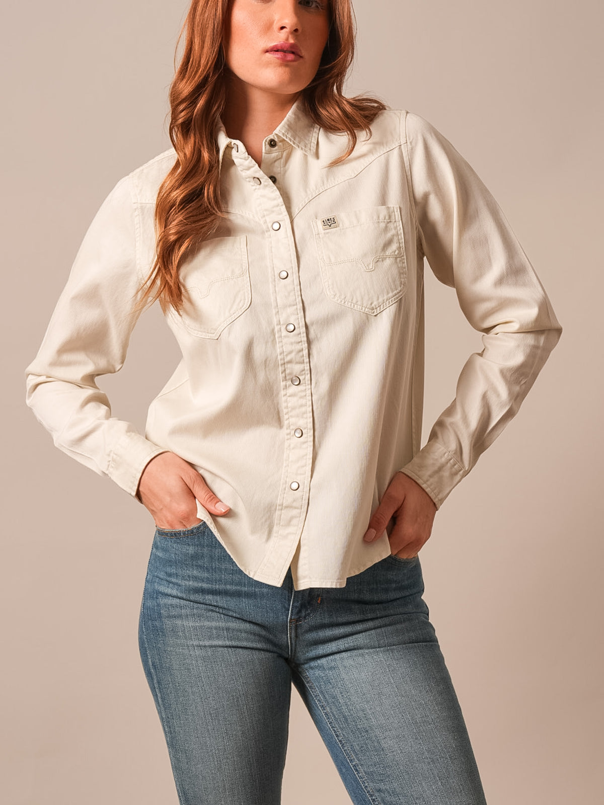 Della Snap Front Shirt by Kimes Ranch, Natural