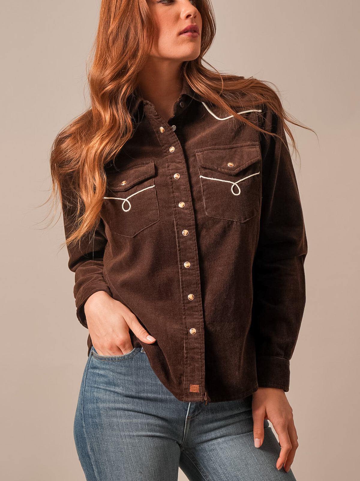 Lehi Brown Corduroy Shirt by Kimes Ranch