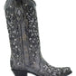 Gray Inlay & Embroidery, Studs, Crystals Western Boot - Corral Boots at Bourbon Cowgirl