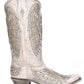 Wing & Cross Studded White Wedding Boots - Corral Boots at Bourbon Cowgirl