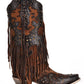 Honey Goat Overlay with Studs and Fringe Boots - Corral Boots at Bourbon Cowgirl