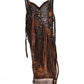 Honey Goat Overlay with Studs and Fringe Boots - Corral Boots at Bourbon Cowgirl