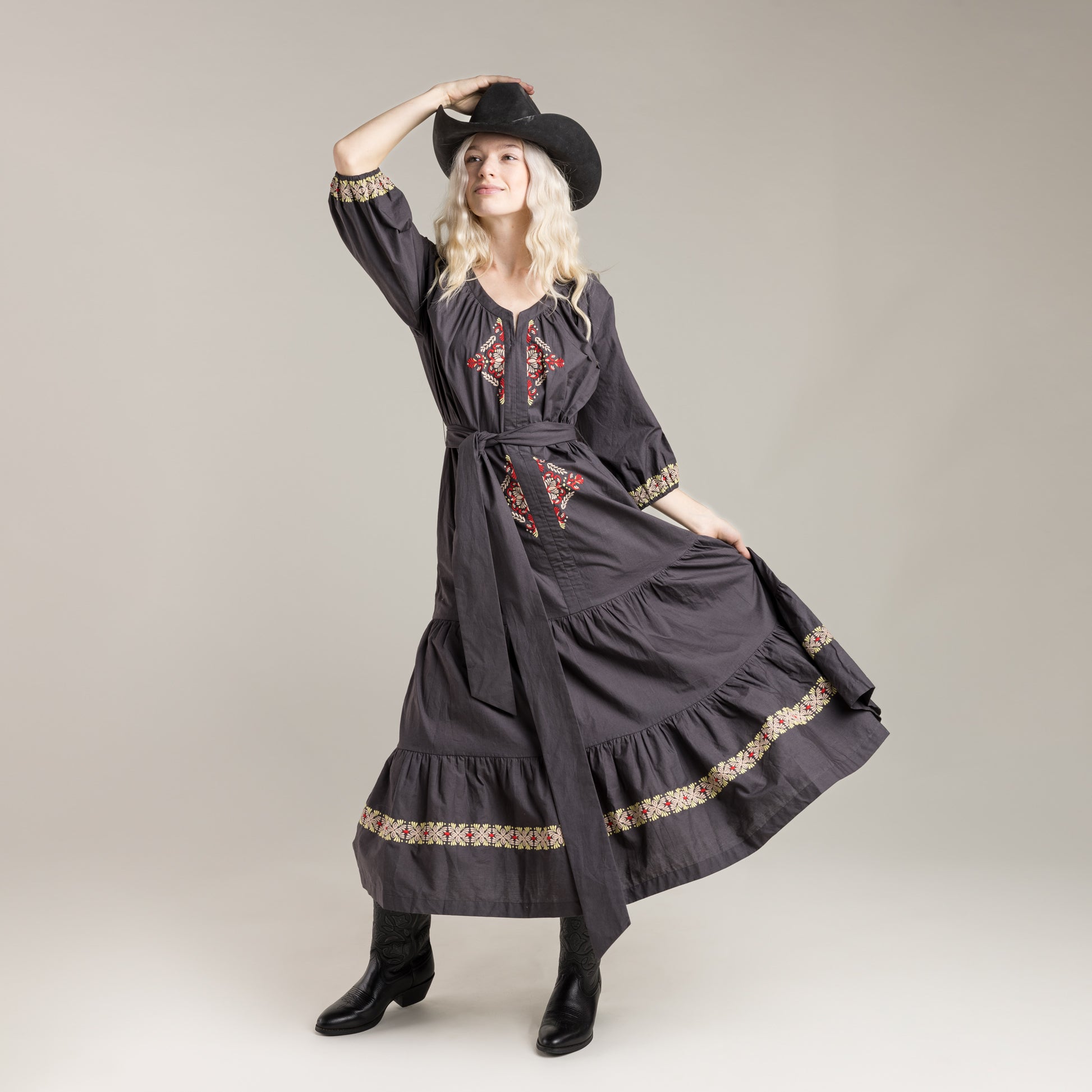 Mariana Dress in Onyx by Sendero at Bourbon Cowgirl Mariana Dress in Onyx by Sendero at Bourbon Cowgirl