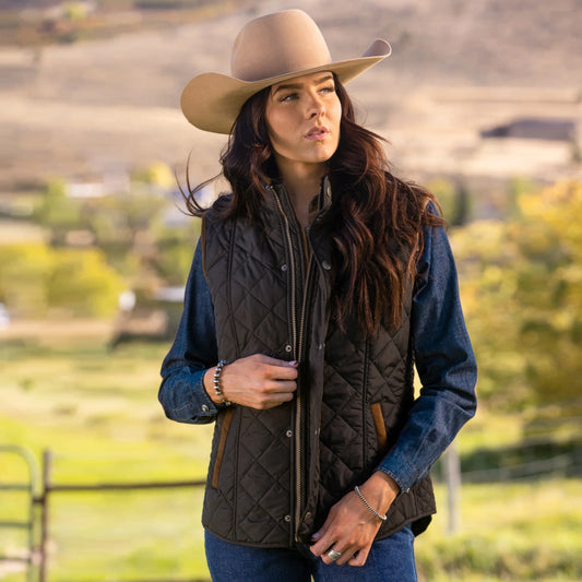 Vista Quilted Nylon Vest by Madison Creek Outfitters in Black