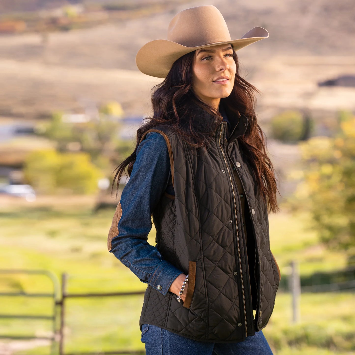 Vista Quilted Nylon Vest by Madison Creek Outfitters in Black