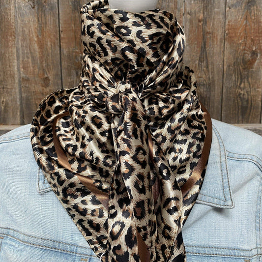 Brown & Black Leopard Print Wild Rag | Rodeo Wildrags at Bourbon Cowgirl