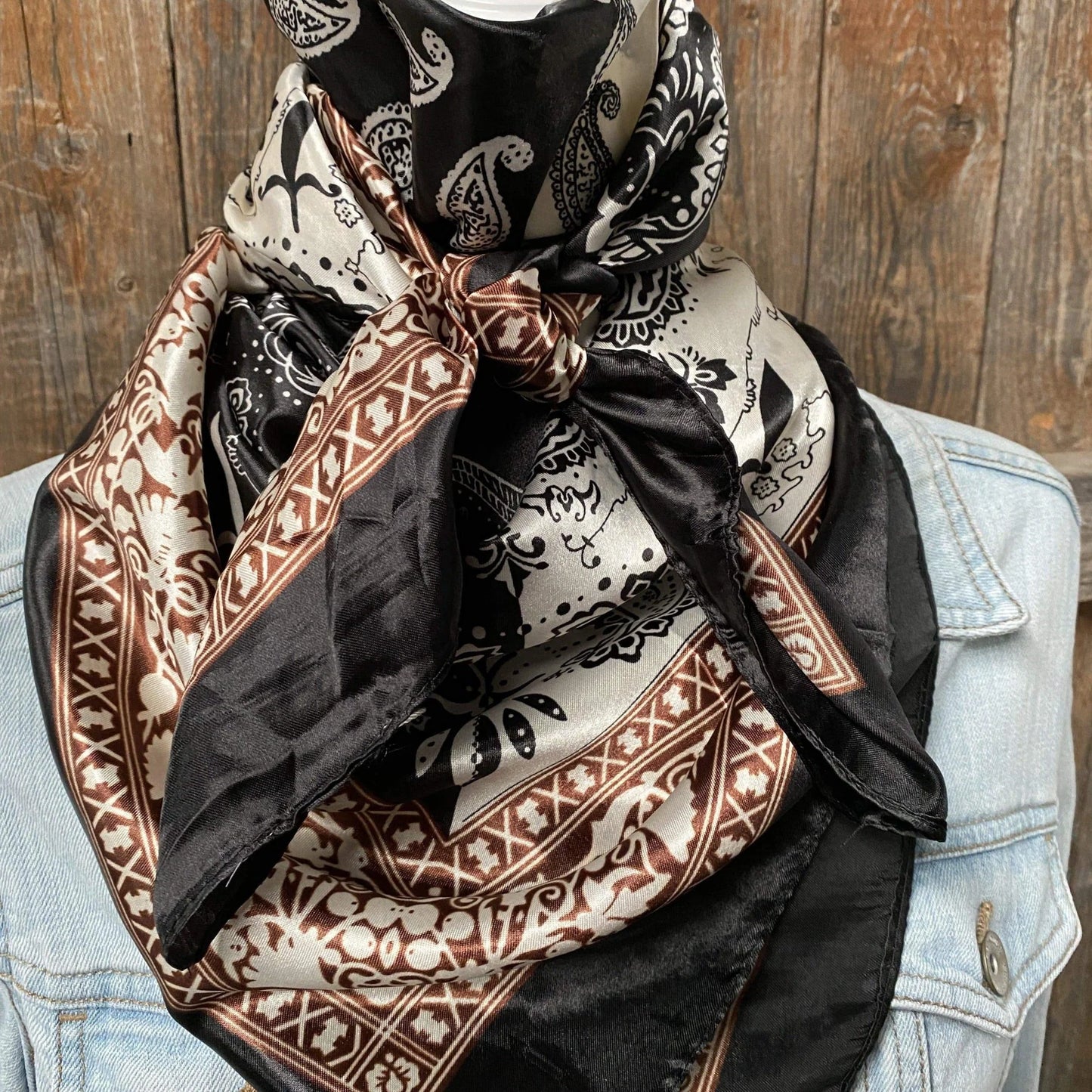 Two Tone Black Paisley Wild Rag | Rodeo Wildrags at Bourbon Cowgirl