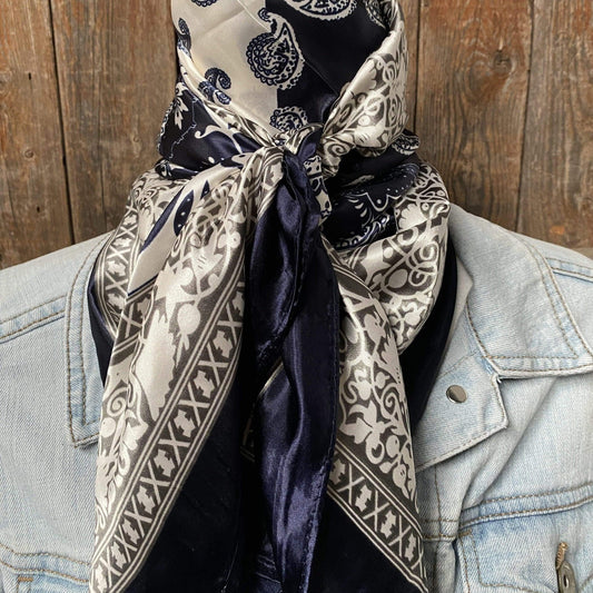 Two Tone Navy Paisley Wild Rag | Rodeo Wildrags at Bourbon Cowgirl