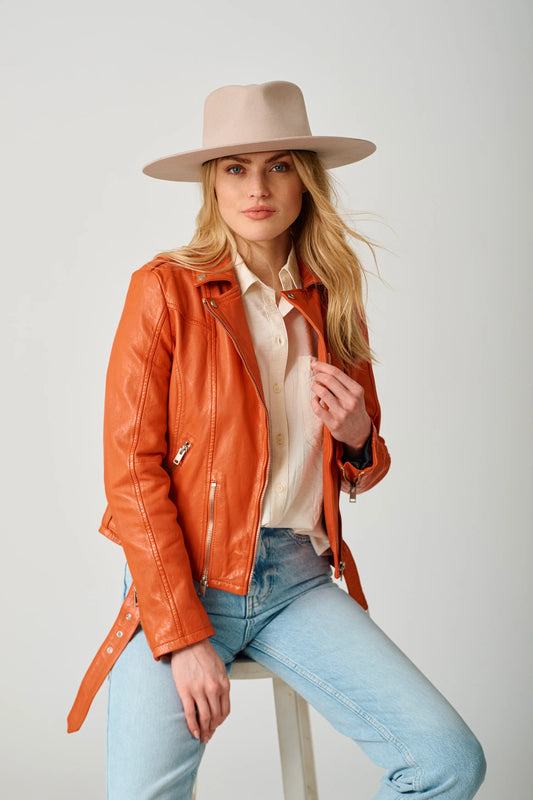 Wild 2 RF Leather Jacket by Mauritius in Spice
