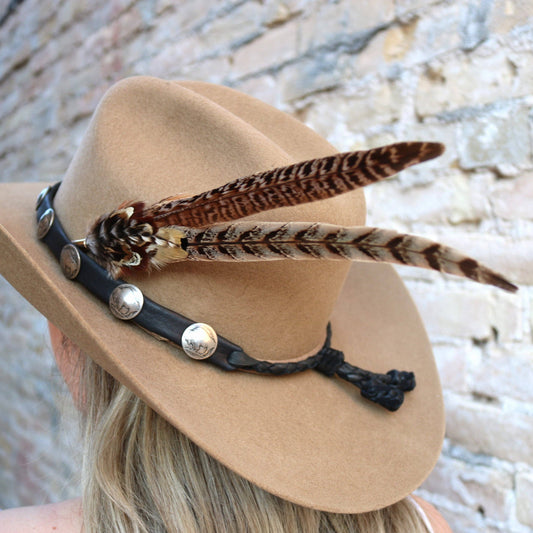 Western Feather Cowboy Hat Pin Natural