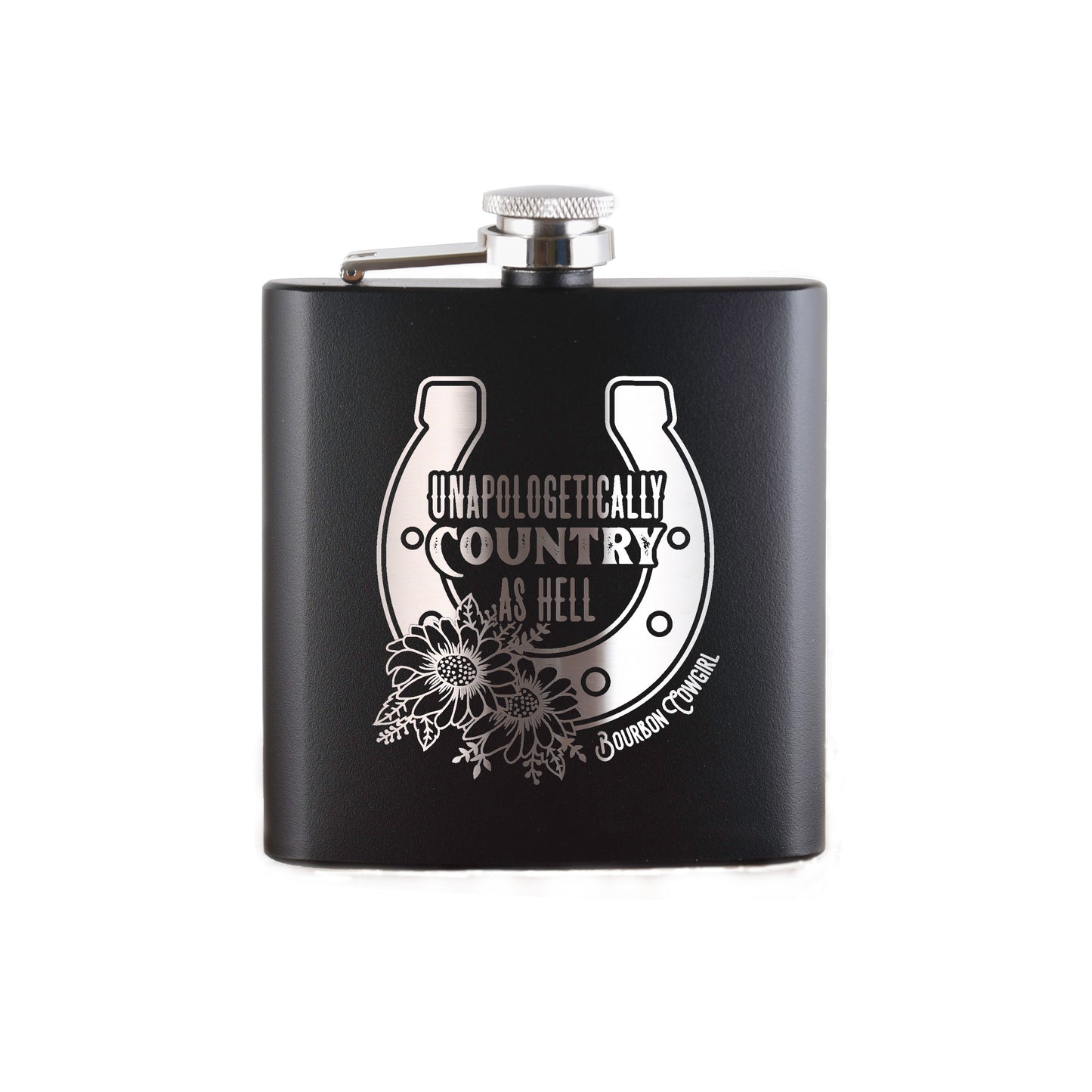 Unapologetically Country as Hell Flask Gift - Bourbon Cowgirl