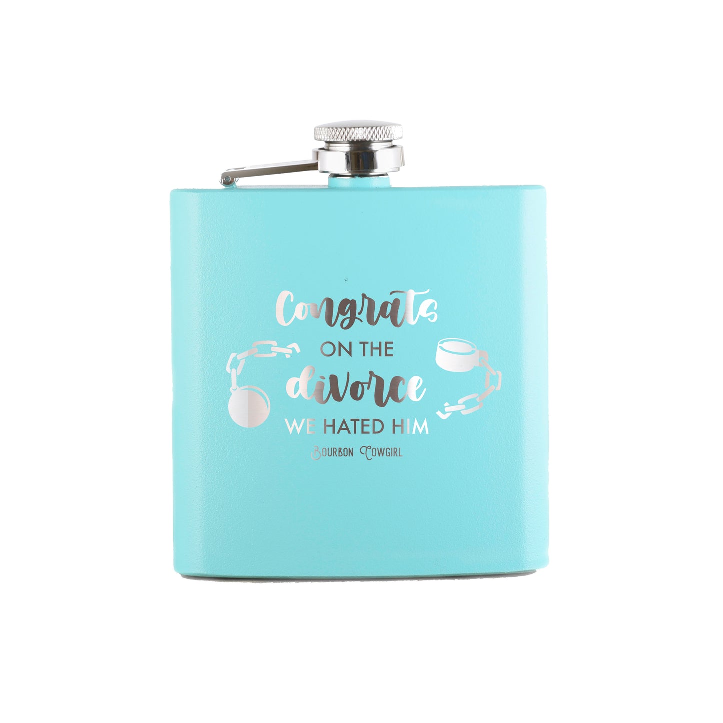 Congrats on the Divorce We Hated Him Flask Gift - Bourbon Cowgirl