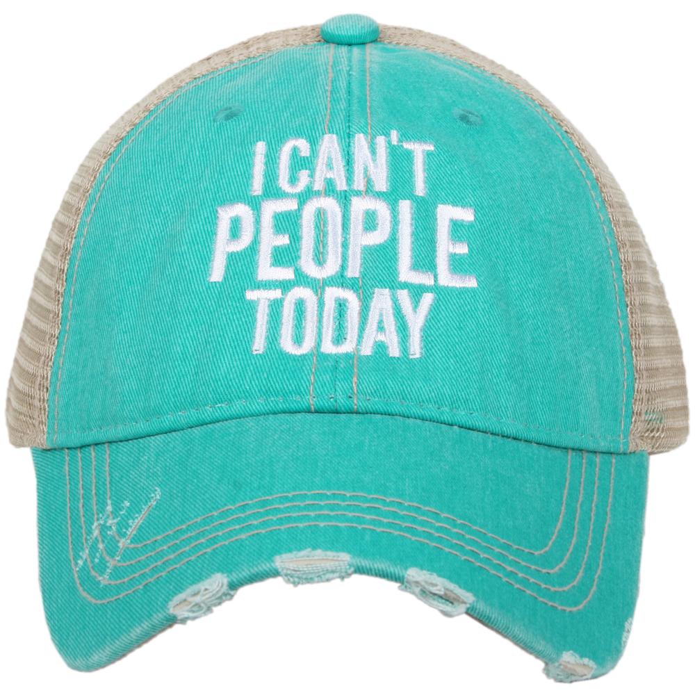I Can't People Today Trucker Baseball Hat, Teal