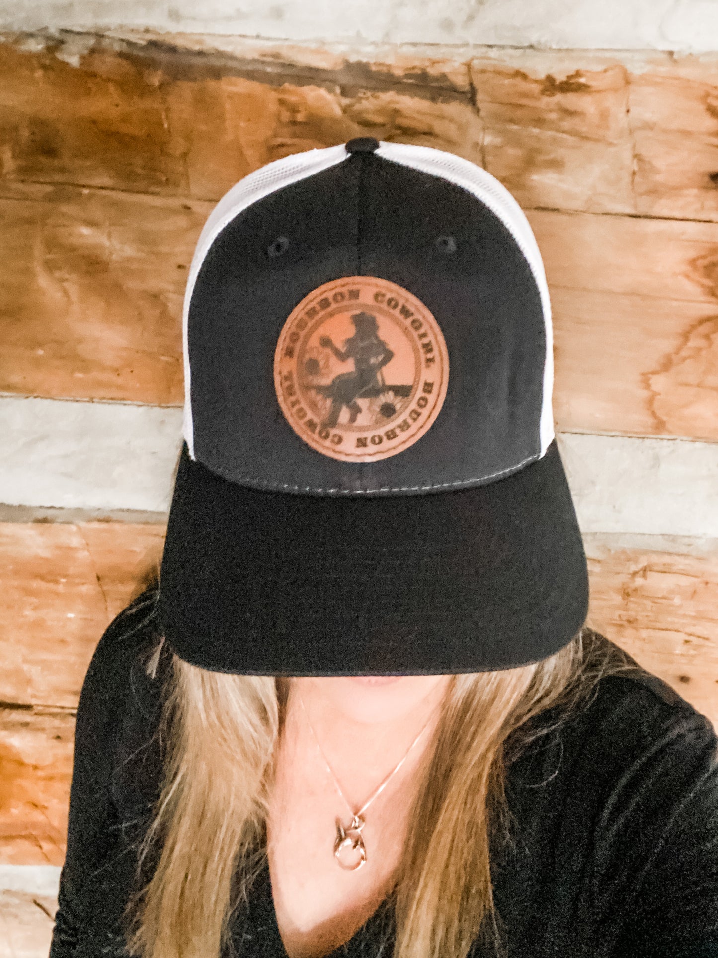 Bourbon Cowgirl Patch Snap Back Trucker Hat
