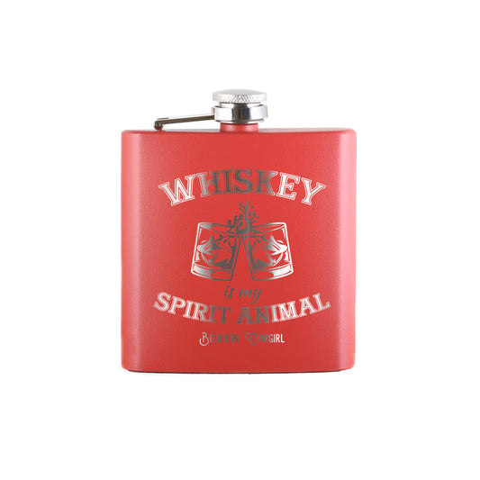 Whiskey is My Spirit Animal Flask Gift - Bourbon Cowgirl