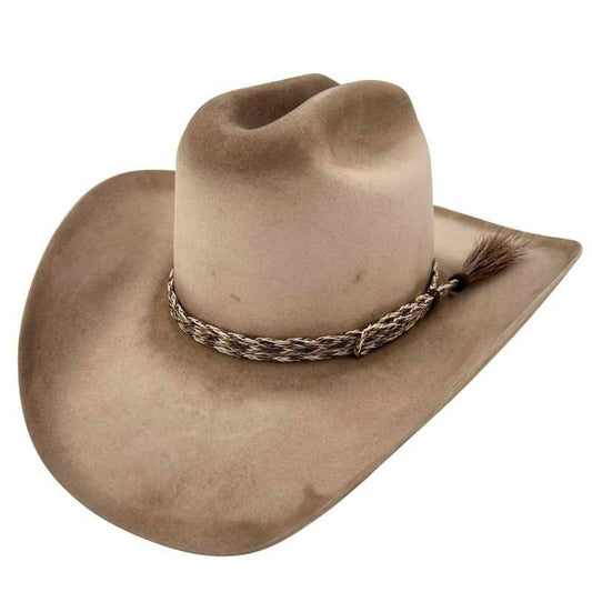 Horsehair Braided Single Cowboy Tassel Hat Band - Chestnut